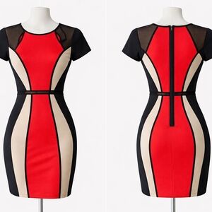 Gianni Bini Red and Black Mini Dress